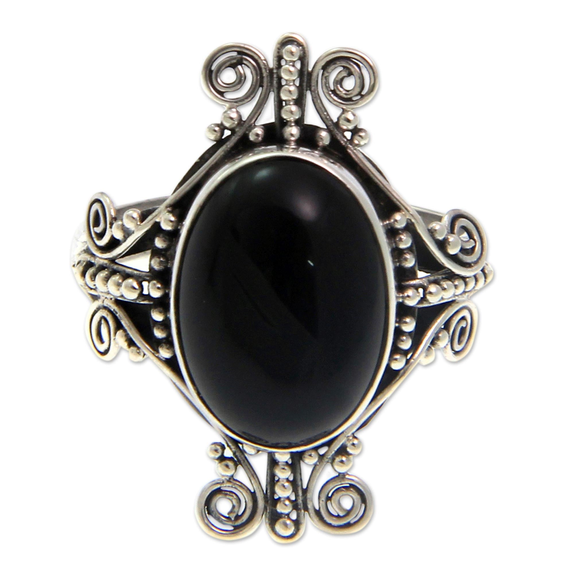 Premium Dewi Putera Sterling Silver & Onyx Bali-Inspired Ring