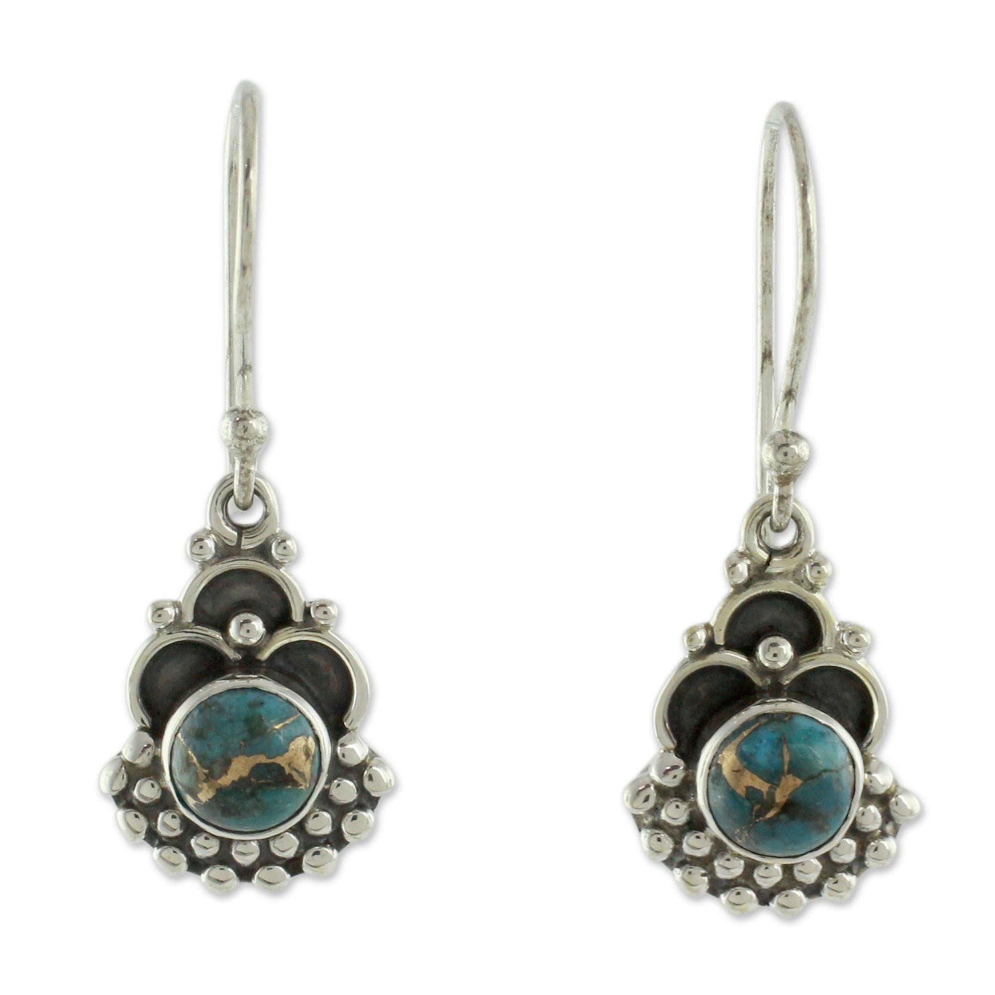 Premium Blue Rapture Sterling Silver Earrings – Handcrafted with Genuine Blue Turquoise