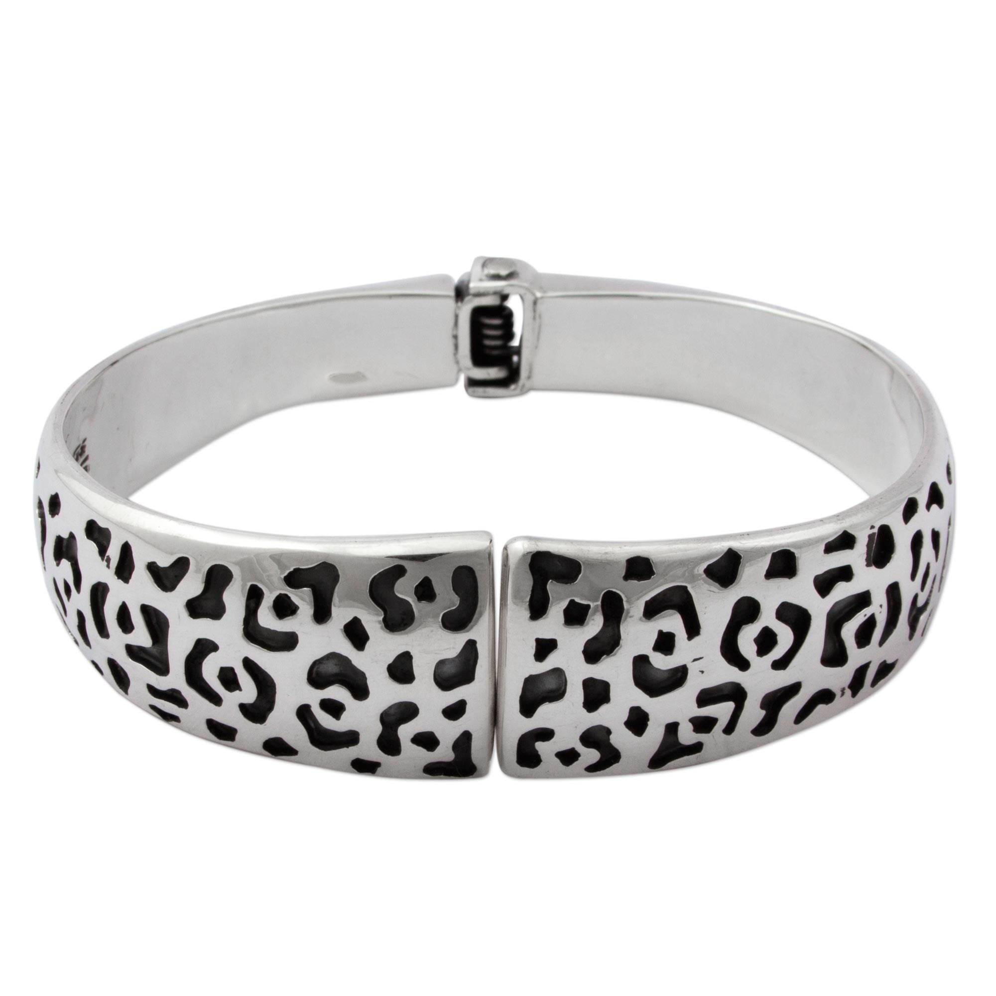 Premium Taxco Silver Jaguar Bangle Bracelet - Handcrafted in Mexico