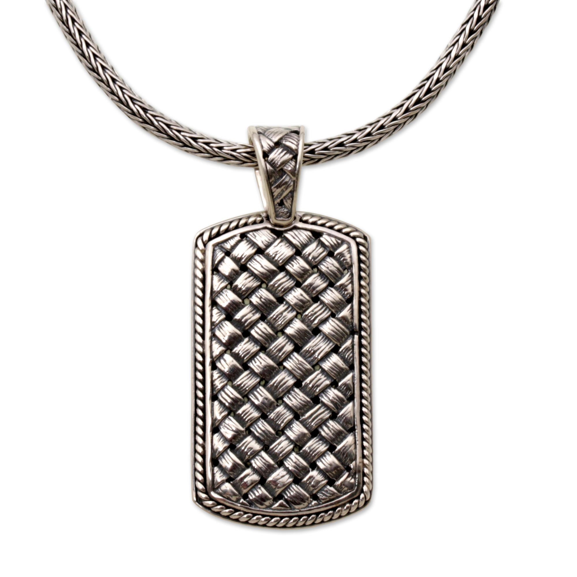 Premium Sterling Silver Ken Arok Men's Pendant Necklace - Handcrafted Indonesian Heritage