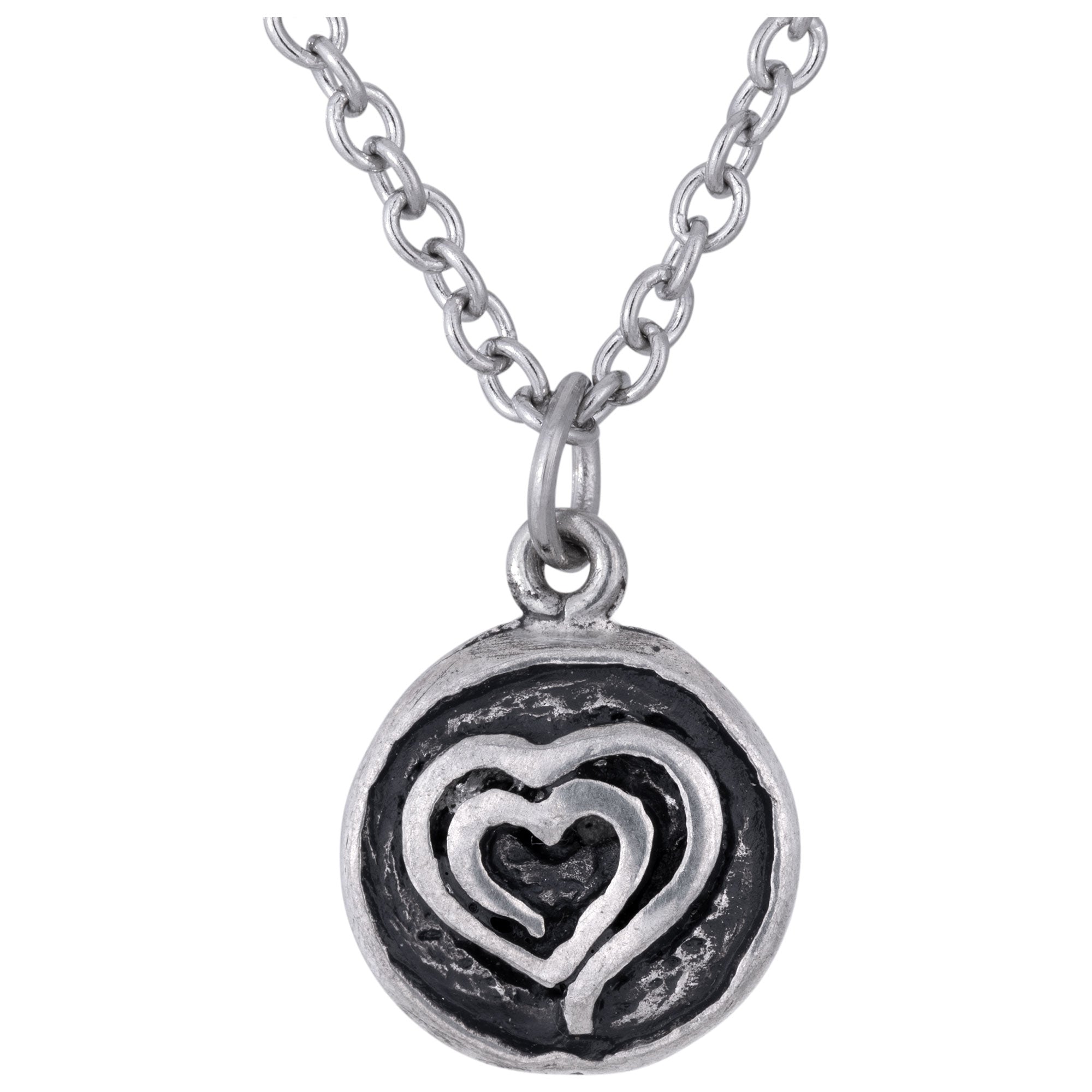 Premium Hand & Heart Pewter Necklace - Artisan Crafted