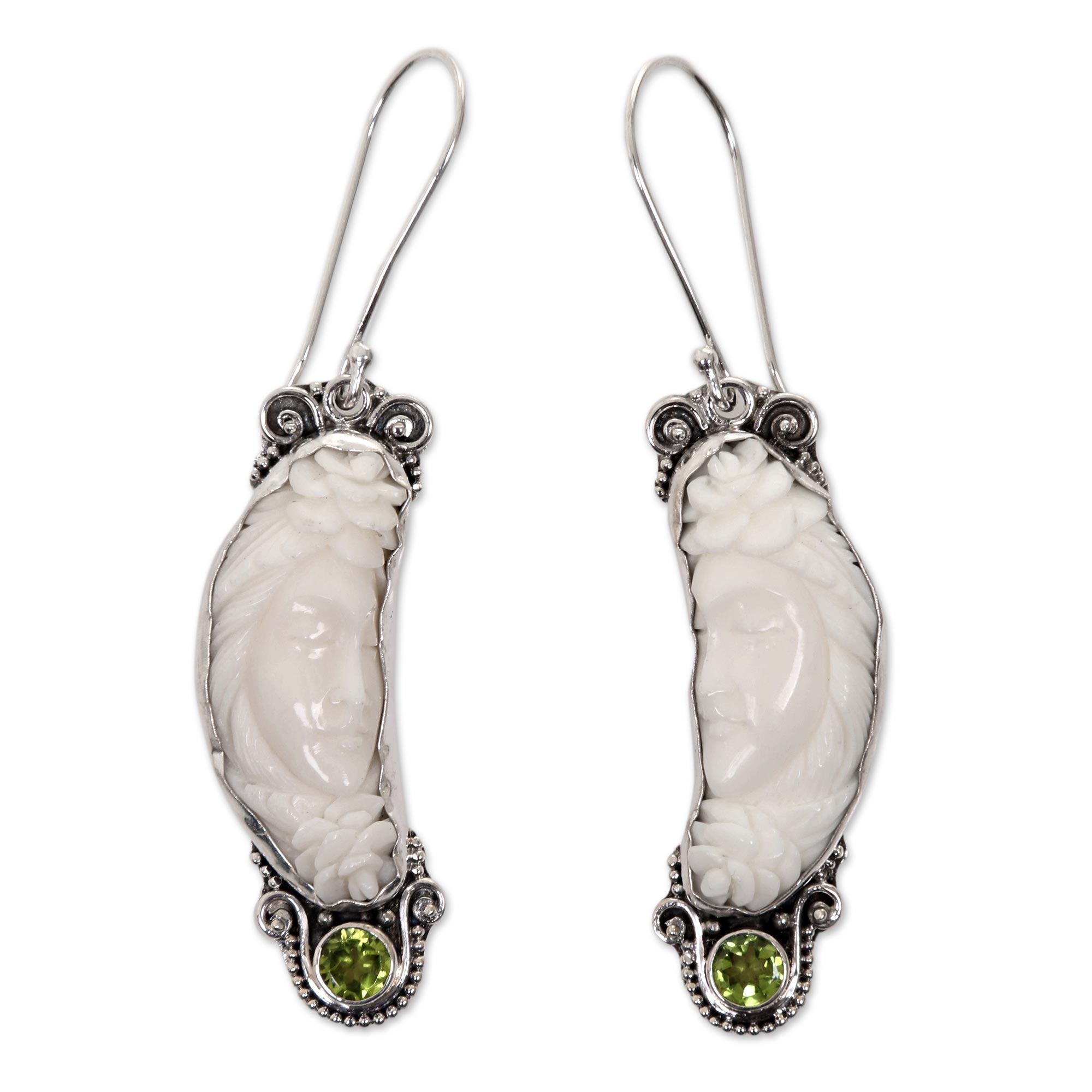 Premium Rose Queen Peridot Dangle Earrings - Handcrafted Sterling Silver