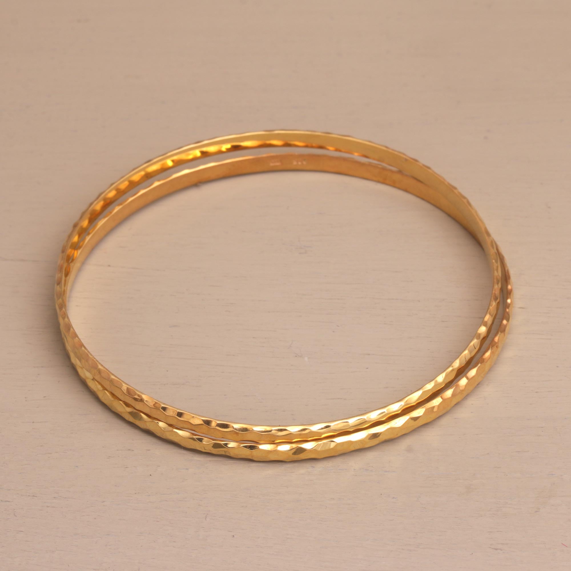 Premium Slim Radiant Shine 18K Gold Plated Half Hoop Bracelets - Handcrafted in Bali