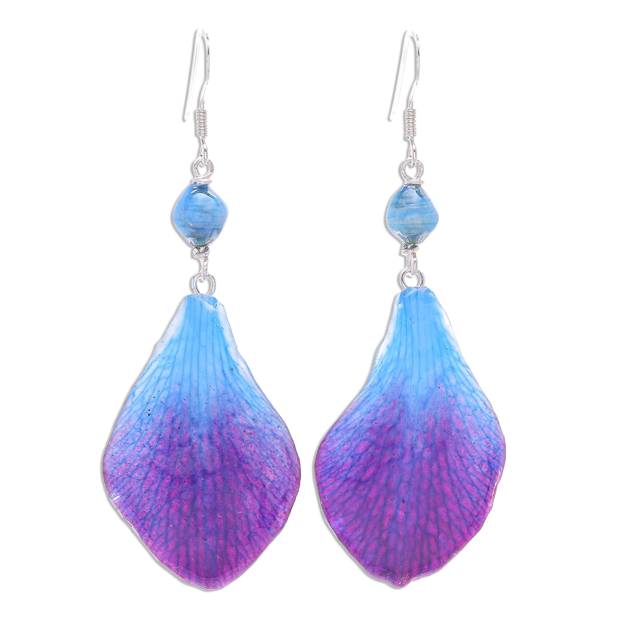 Premium Forever Blue Orchid Earrings – Handcrafted in Thailand with Eco-Friendly Materials