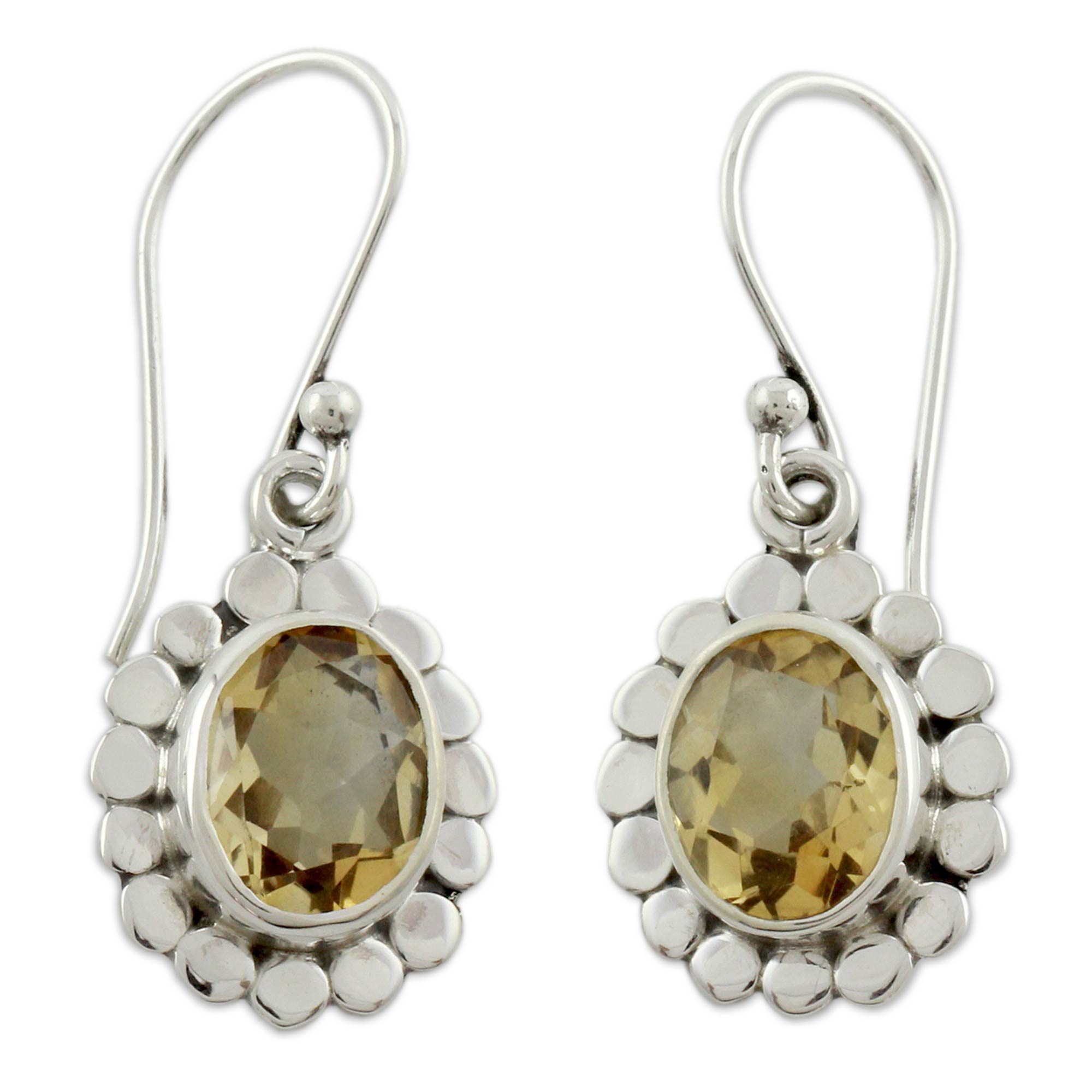 Premium Citrine Petal Dangle Earrings - Ultimate Elegance