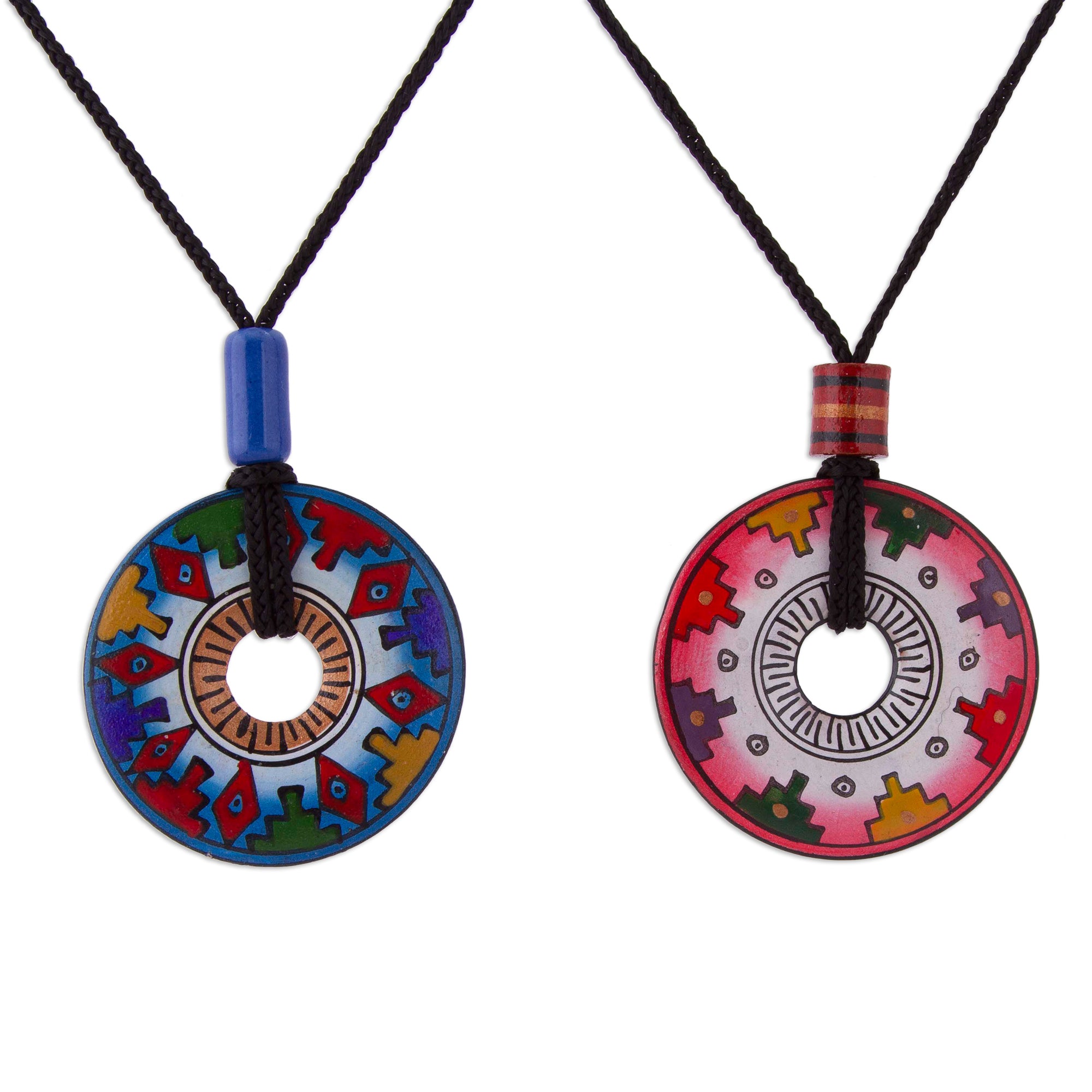 Premium Inca-Inspired Ceramic Pendant Necklaces - Handmade & Fair Trade