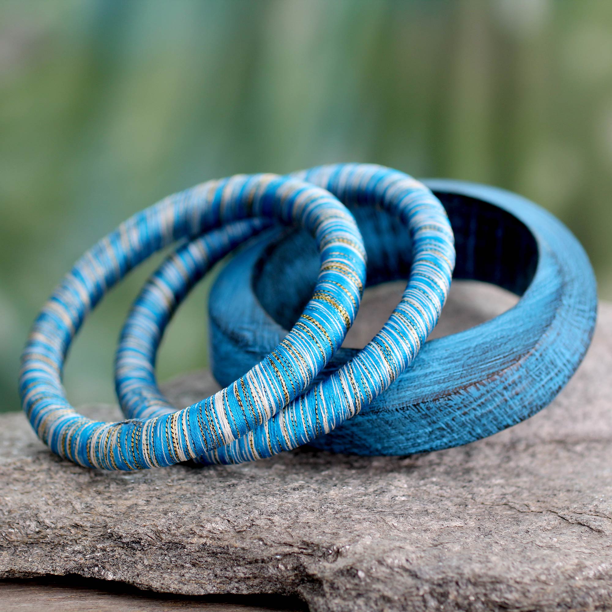 Premium Sky Over Sikkim Bracelet Trio - Handmade in India